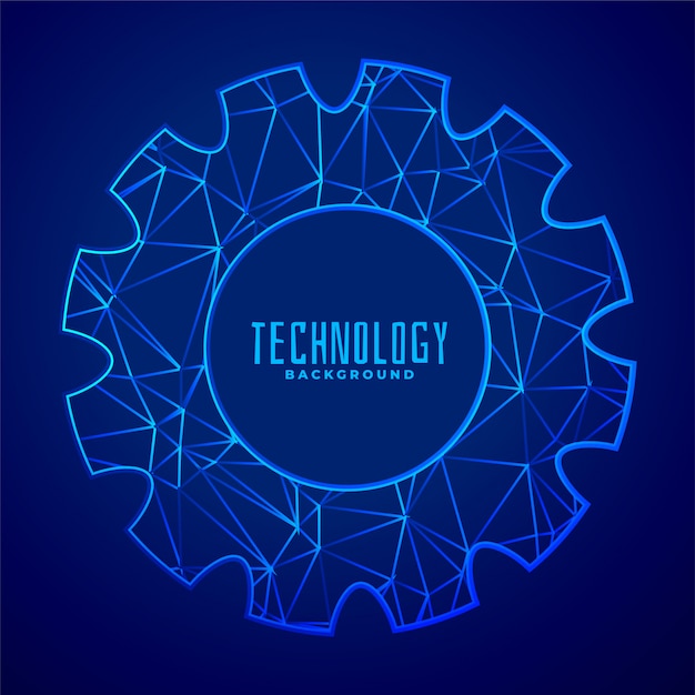 Free Vector abstract composition of gear wheel in low poly style