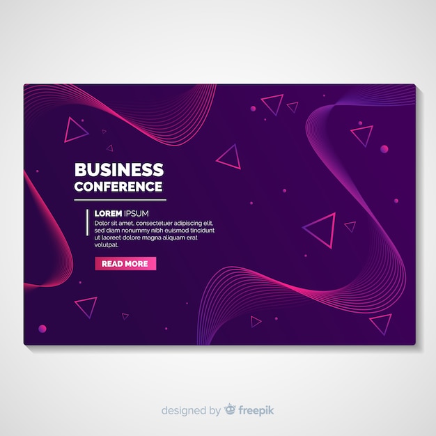 Free Vector abstract conference landing page template