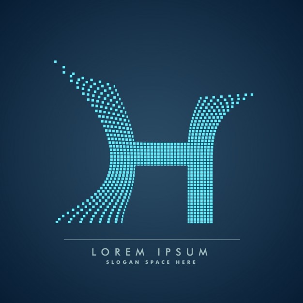 Free vector abstract creative dots logo letter h