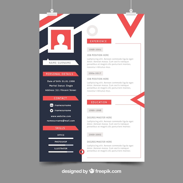 Abstract cv template