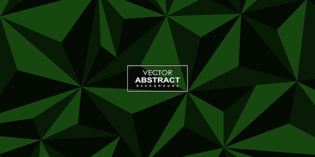 Abstract Dark Black Green Colour Polygon 3D Effect Multipurpose Background Banner