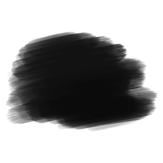 Abstract dark black watercolor brush stroke on white background