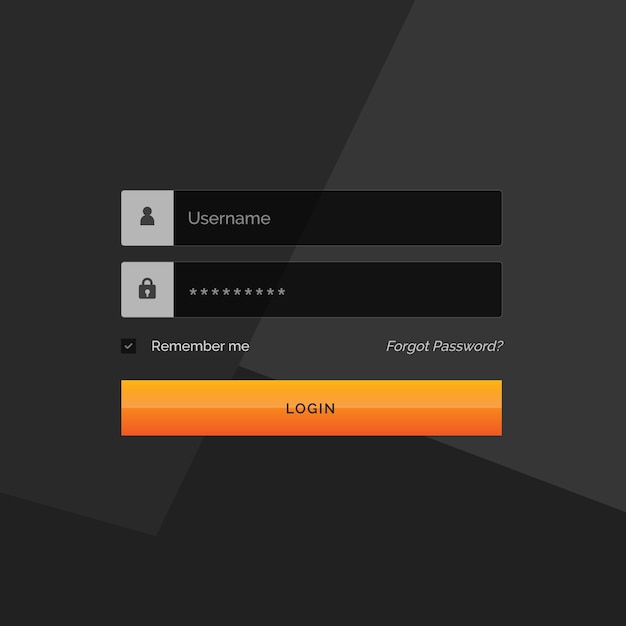 Free vector abstract dark login form template