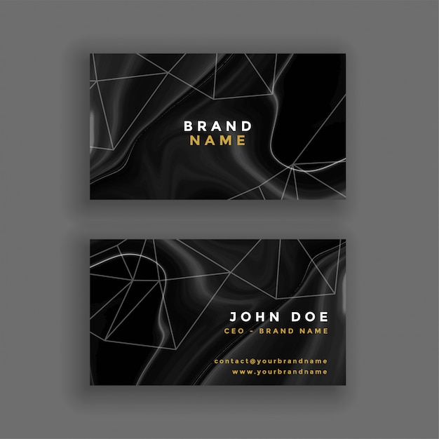 Free Vector abstract dark marble texture business card