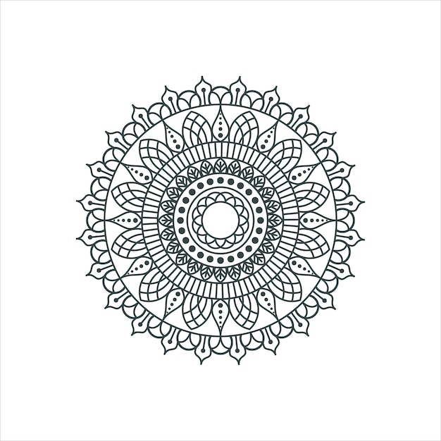 Free Vector abstract decorative mandala line art on white background