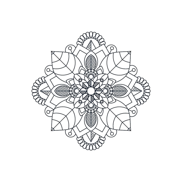 Free Vector abstract decorative mandala line art on white background