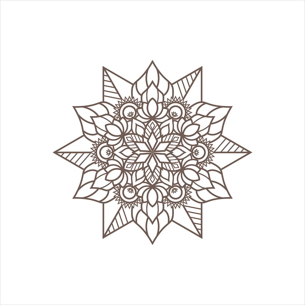 Free Vector abstract decorative mandala line art on white background