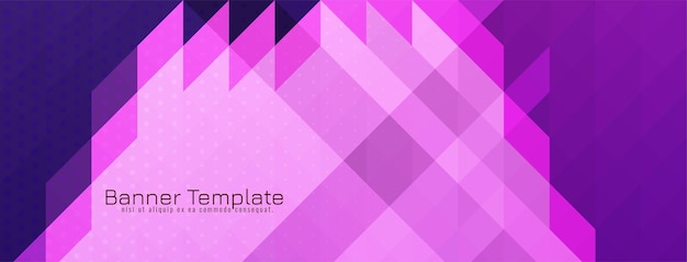 Free Vector abstract decorative triangular pattern mosaic design purple banner