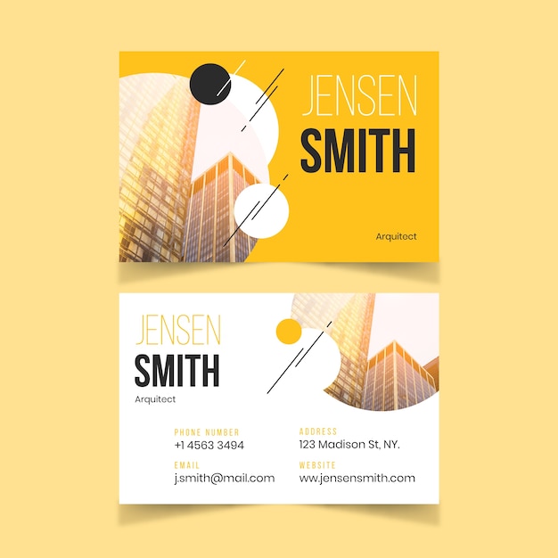 Abstract design business card with photo