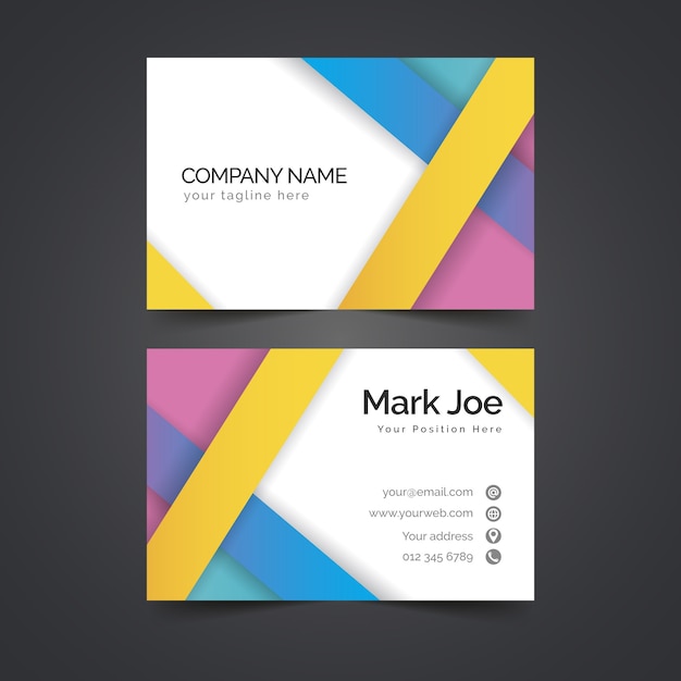 Abstract design colorful business card template