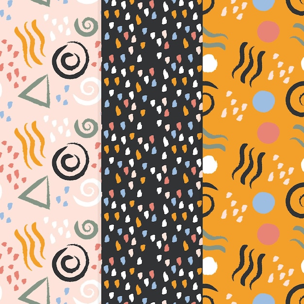 Abstract design hand drawn pattern collection