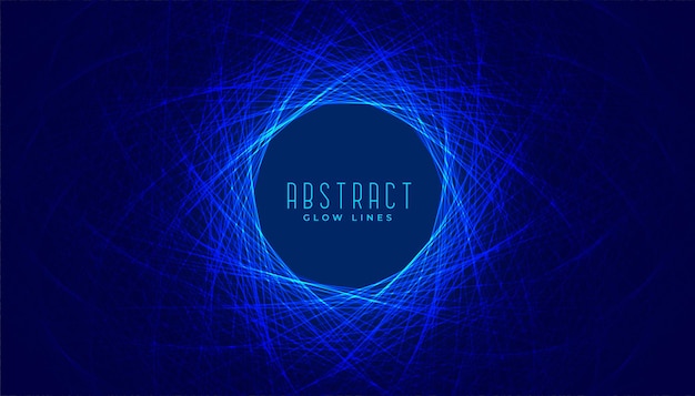 Abstract digital glowing blue lines circular background