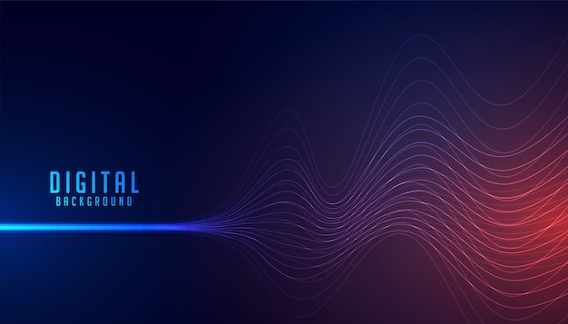 Free vector abstract digital line wire wave technology background