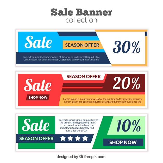 Abstract discount banners