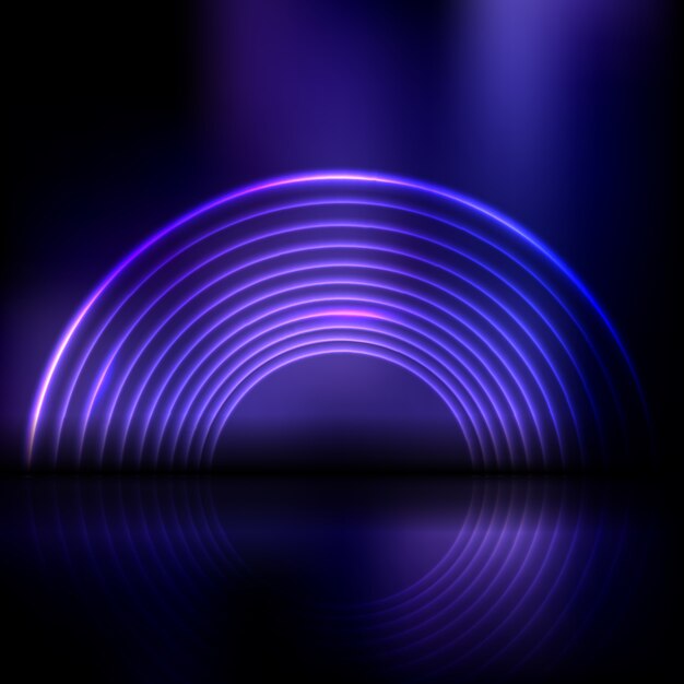 Abstract display background with neon style tunnel design