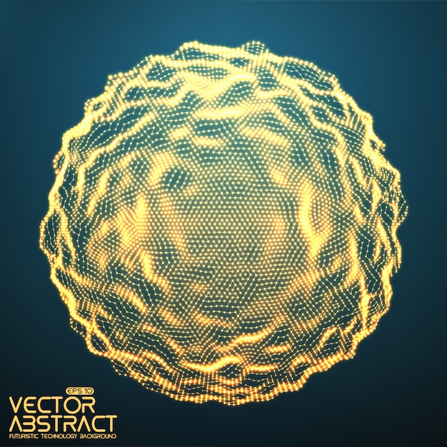 Free Vector abstract  distorted sphere. 