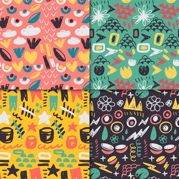 Abstract drawn pattern collection