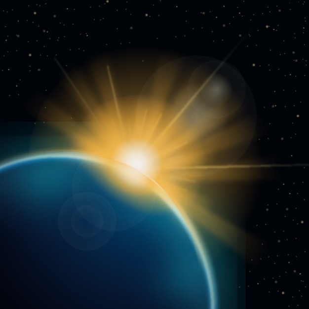 Free Vector abstract earth sunrise light effect