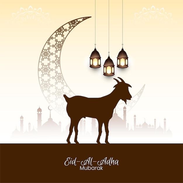 Abstract Eid Al Adha mubarak Islamic festival illustration