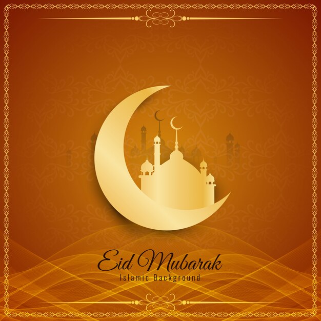 Abstract Eid Mubarak religious background design