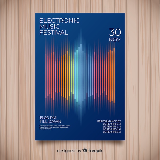 Abstract electronic music poster template