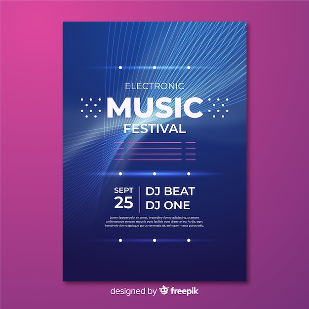 Abstract electronic music poster template