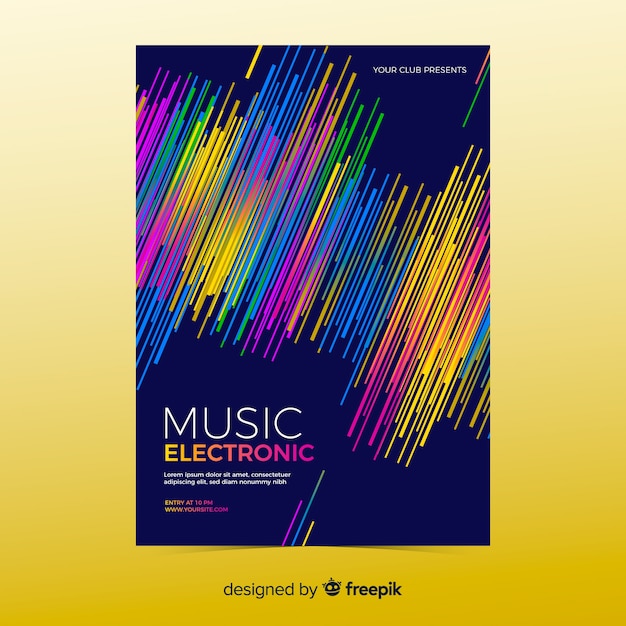 Free Vector abstract electronic music poster template