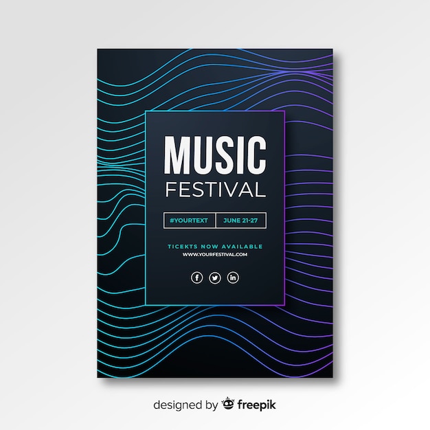 Free Vector abstract electronic music poster template