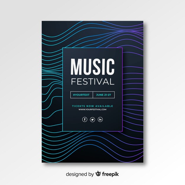 Abstract electronic music poster template