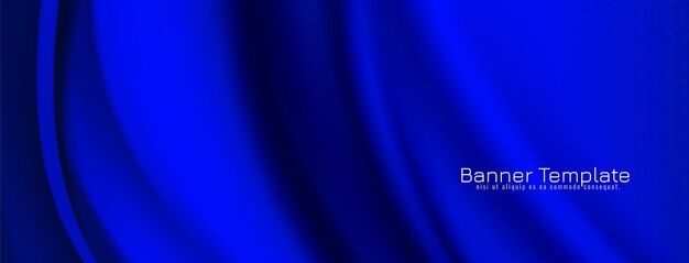 Abstract elegant blue wave style banner design