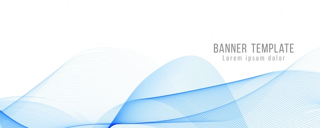 Abstract elegant blue wavy banner template