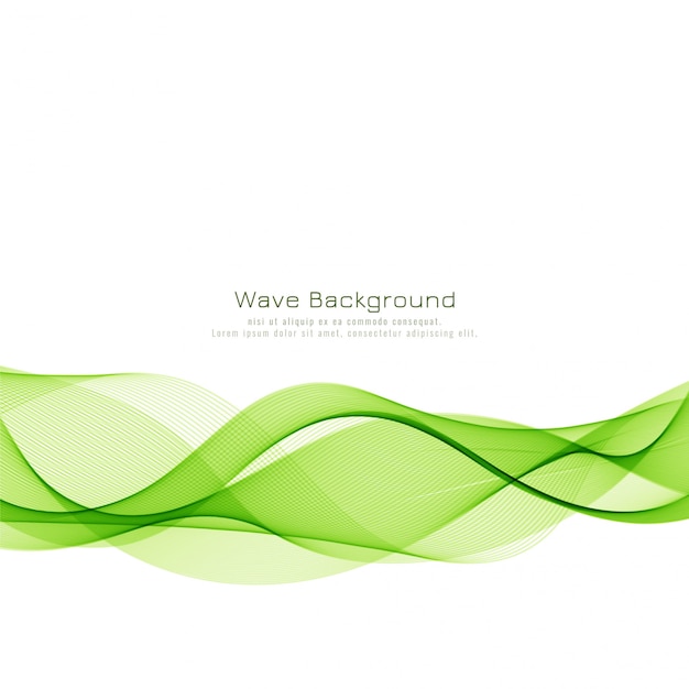 Abstract elegant green wave background