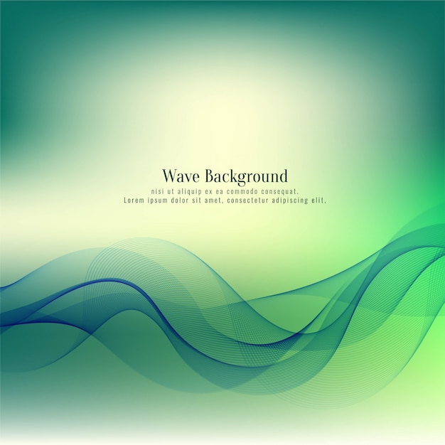 Abstract elegant green wave decorative background