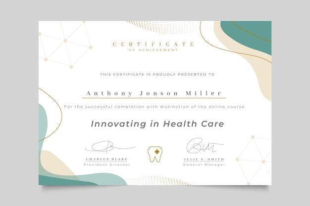 Abstract elegant medical certificate