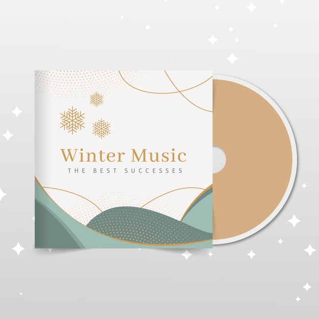 Free Vector abstract elegant winter cd cover