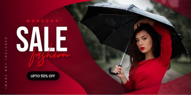 Abstract Fashion Monsoon Sale Banner Offer Discount Business Background Free Vector