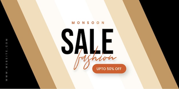 Abstract Fashion Monsoon Sale Banner Offer Discount Business Background Free Vector