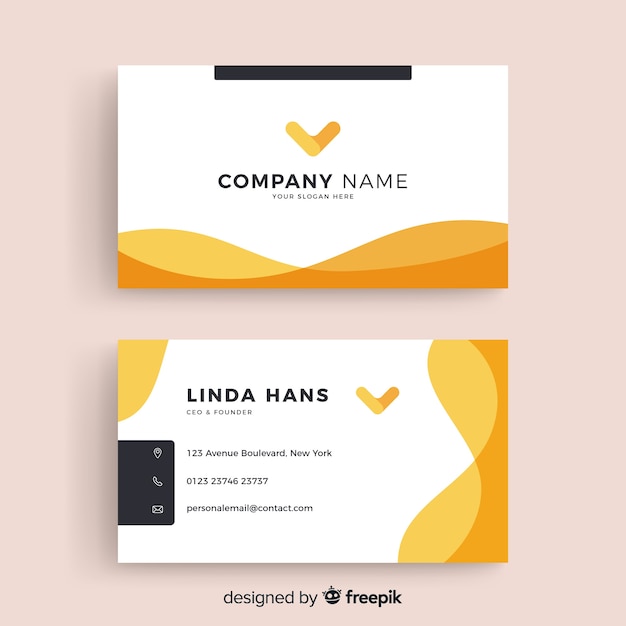 Abstract flat business card template