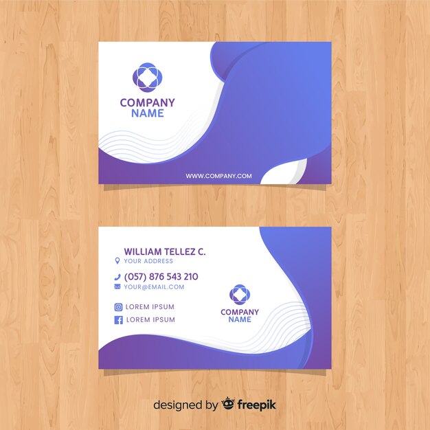 Abstract flat business card template