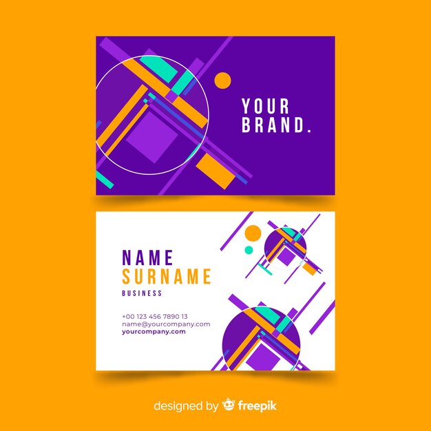 Abstract flat business card template