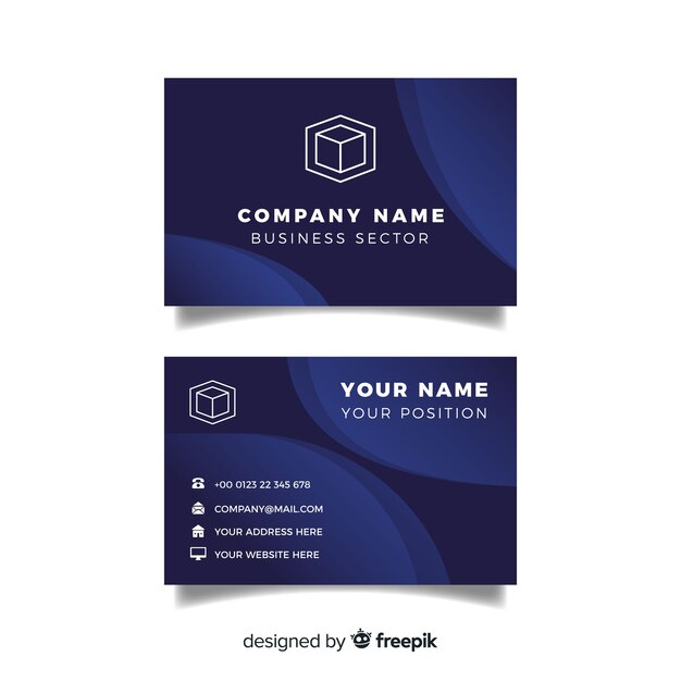 Abstract flat business card template