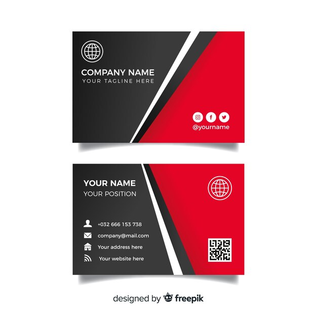 Abstract flat business card template