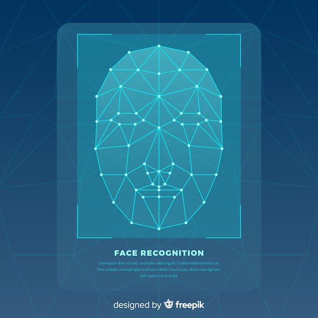 Free Vector abstract flat face recognition background