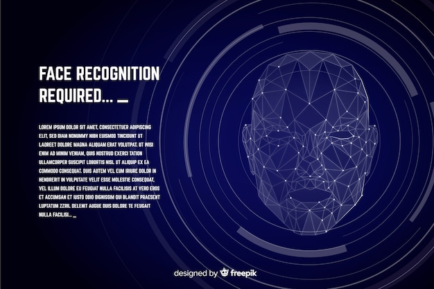 Abstract flat face recognition background