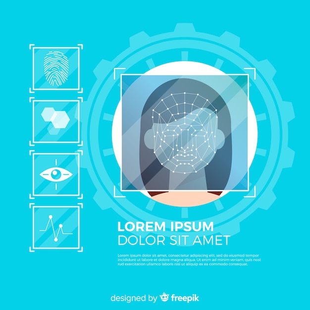 Free Vector abstract flat face recognition background