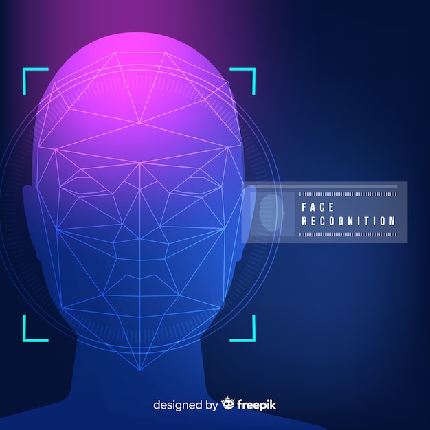 Free Vector abstract flat face recognition background