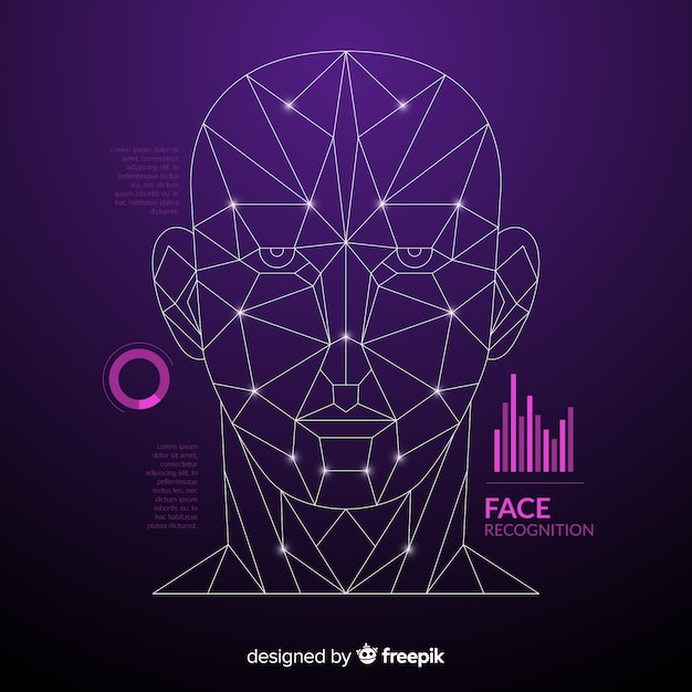 Abstract flat face recognition background