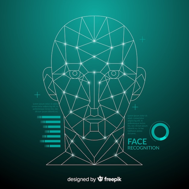 Abstract flat face recognition background