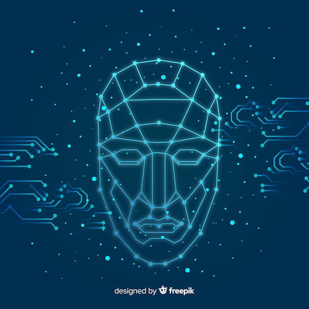 Free Vector abstract flat face recognition background