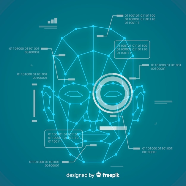 Free Vector abstract flat face recognition background